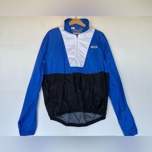 Vintage 80s 90s Hind Windbreaker Mens Large Blue Black Half Zip Jacket